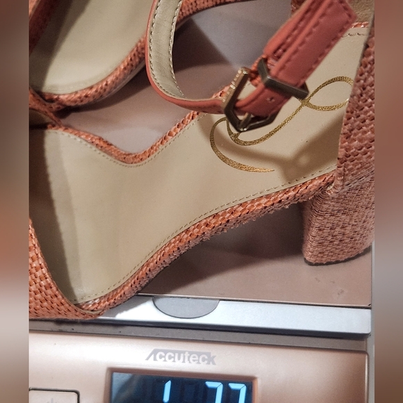 Sam Edelman Yaro Elegant Peach Block Heel Ankle Strap Sandals Size 7 - Picture 8 of 9